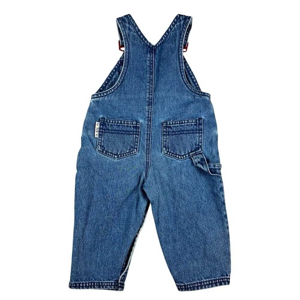 Vintage Gymboree Infant Denim Overalls Space Rocket 